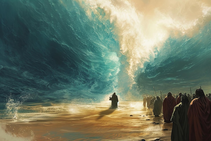 a blink of an eye, parting, the, red, sea