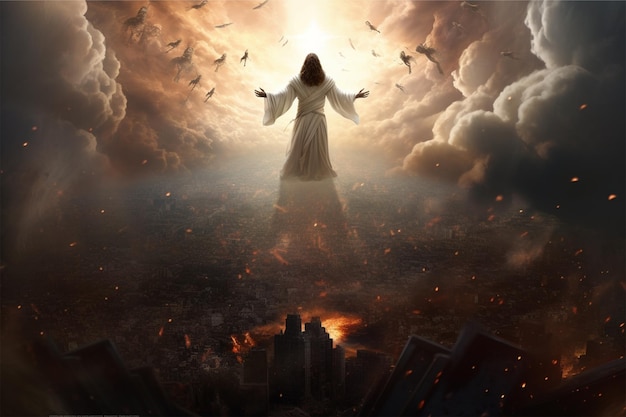 a blink of an eye, One of the Angels, revelation, jesus, in, clouds