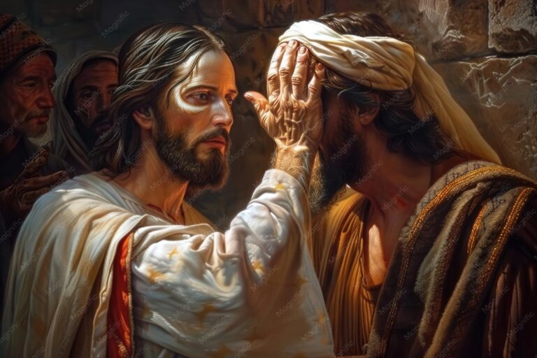 a blink of an eye, The Seven Loaves, jesus, healing, blind, man