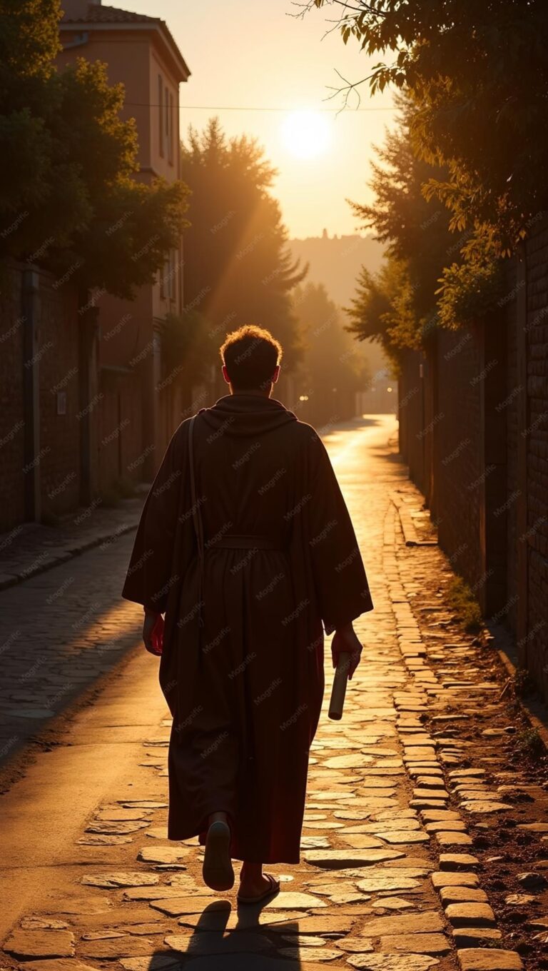 a blink of an eye, By No Means, paul, walking, down, path, in, rome